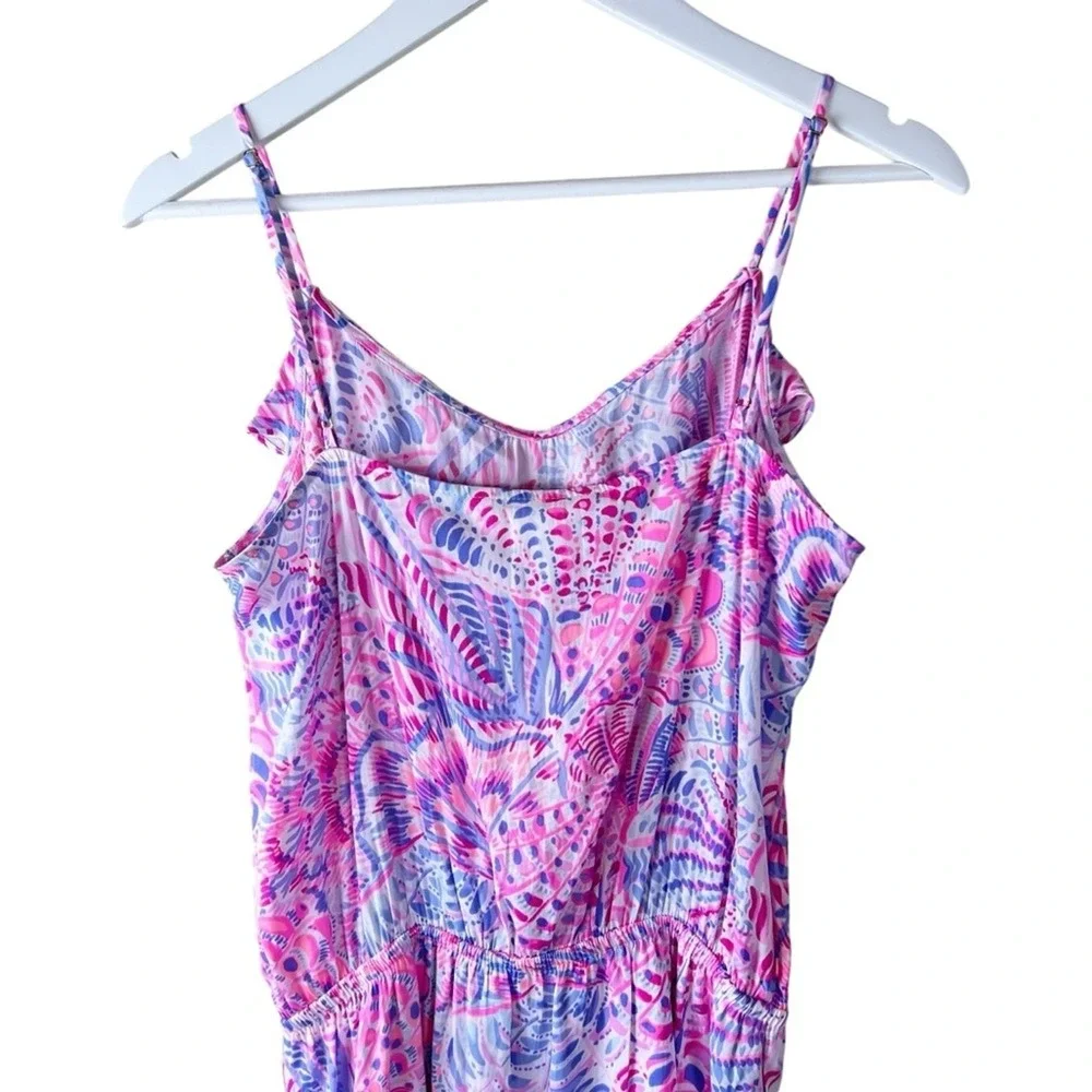 Lilly‎ Pulitzer Sea Shells Ruffle Mini Dress Pink Blue Purple Sleeveless Summer - Picture 6 of 13
